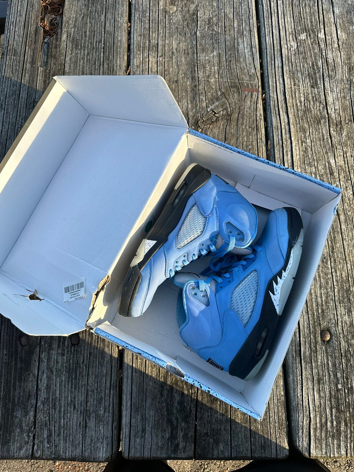 Pre-owned Jordan Nike Jordan 5 “ Unc “ Shoes In Blue