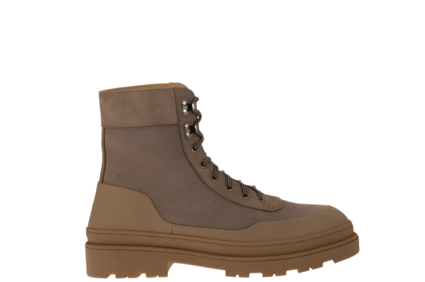 Brunello Cucinelli Brunello Cucinelli Pebbled Leather Ankle Boots in Brown Size US 10.5 / EU 43-44 - 1 Thumbnail