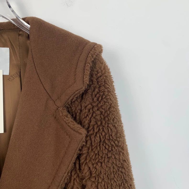 Max Mara Max Mara Dark coffee teddy wool patchwork coat Size XS / US 0-2 / IT 36-38 - 3 Thumbnail