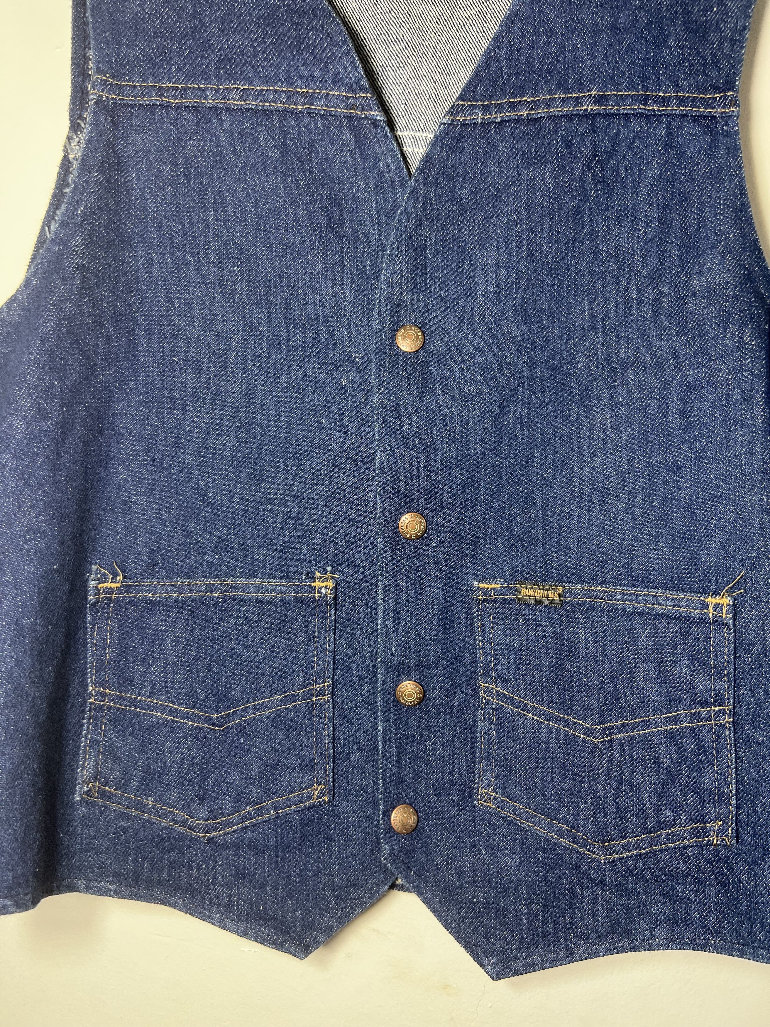 Sears Vintage 70's Sears Western Wear Denim Vest w. Navajo Design Size US M / EU 48-50 / 2 - 2 Thumbnail