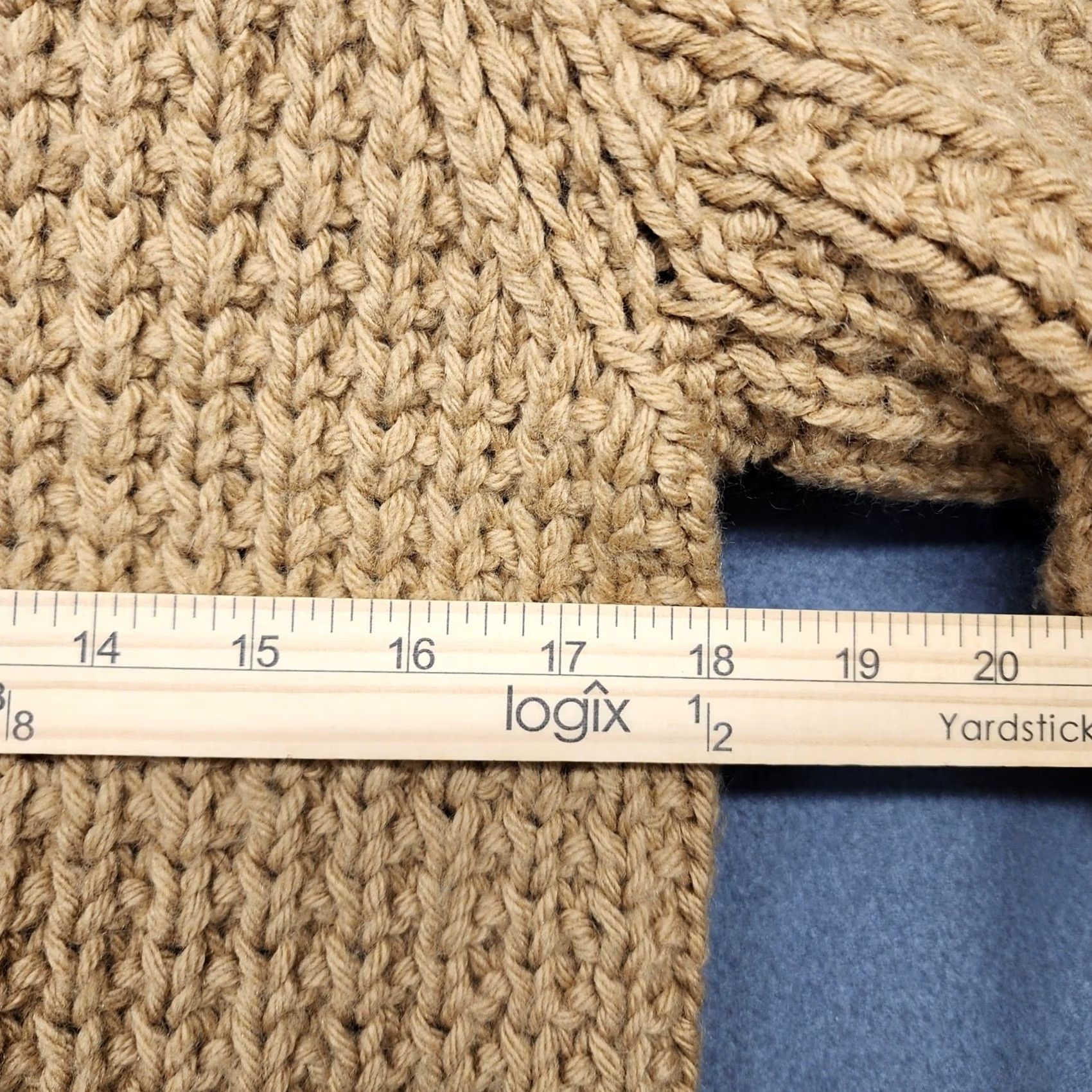 Vintage VINTAGE Handmade Sweater Cardigan Womens S/M Tan Long Sleeve Wool Blend? (retain original words only) Size M / US 6-8 / IT 42-44 - 3 Thumbnail