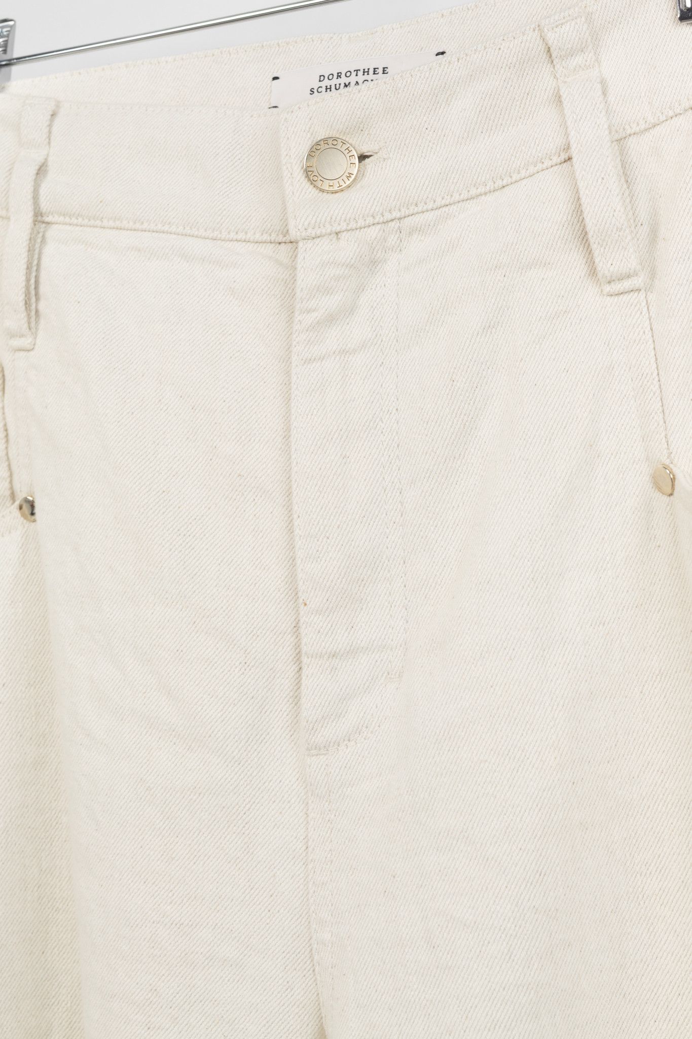 DOROTHEE SCHUMACHER Dorothee Schumacher Cream Cotton Wide-Leg Jeans Size 38" / US 16 / IT 52 - 8 Thumbnail