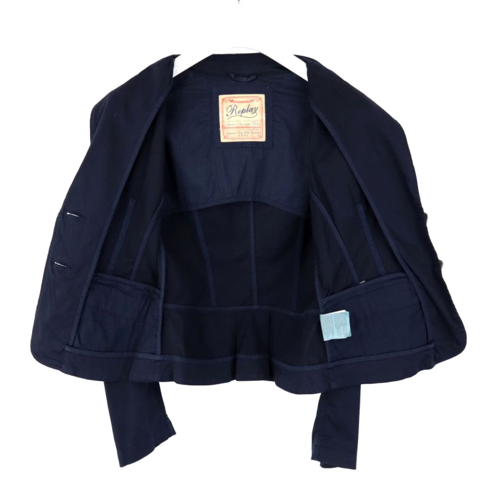 Replay Replay W7848 Blazer Women's LARGE Single Breasted Peak Lapel Dark Blue Size L / US 10 / IT 46 - 4 Thumbnail
