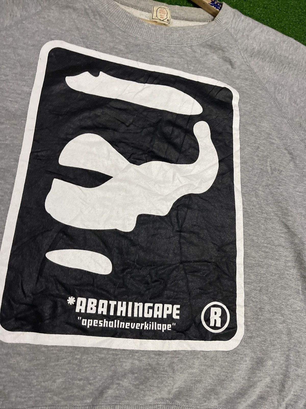 Bape 🔥HOT🇯🇵🔥VTG A BATHING APE SHORT SLEEVE SWEATSHIRT VERY RARE Size US L / EU 52-54 / 3 - 8 Thumbnail