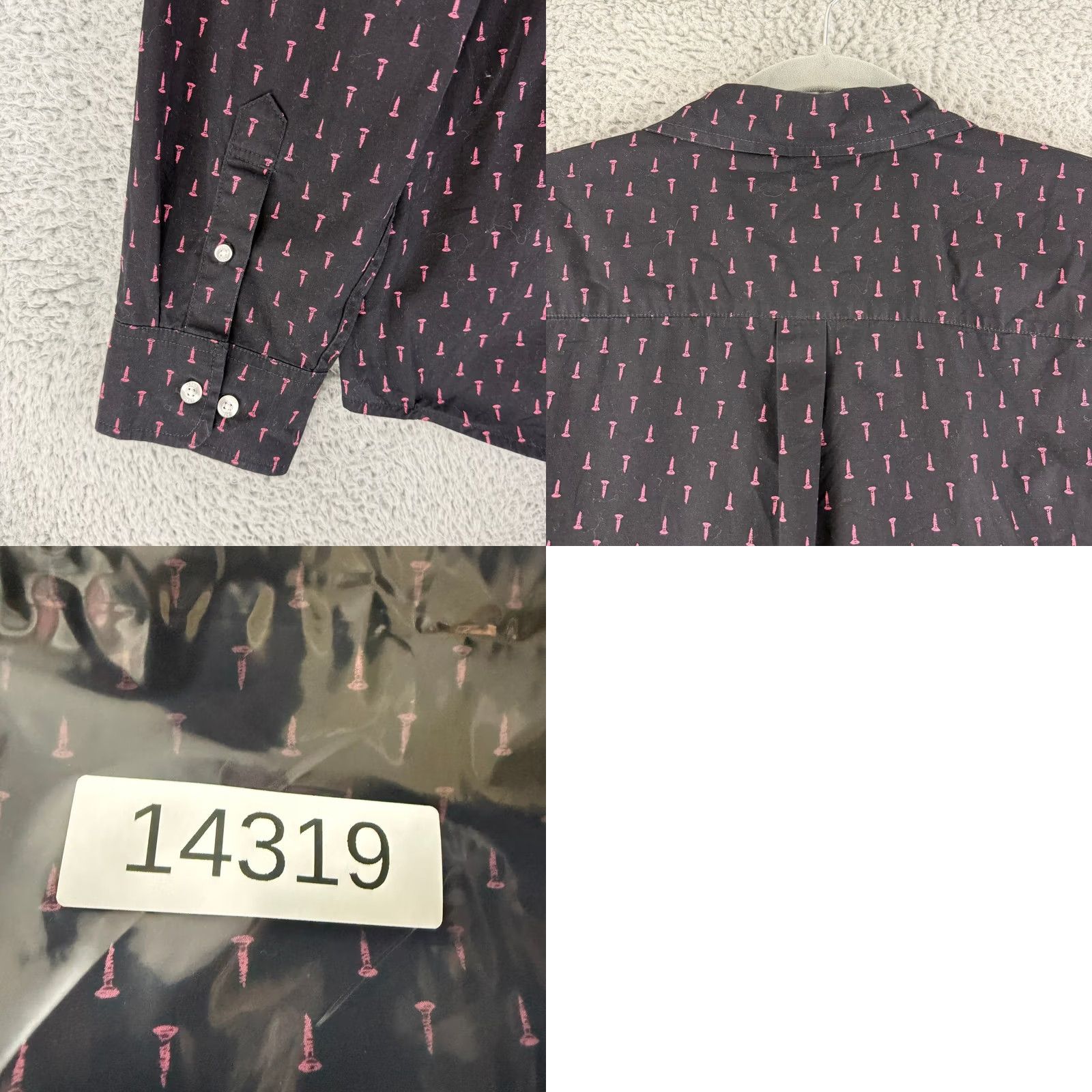 Obey OBEY Button Down Shirt Mens XL Black Pink Screw Print Long Sleeve Streetwear Size US XL / EU 56 / 4 - 9 Thumbnail