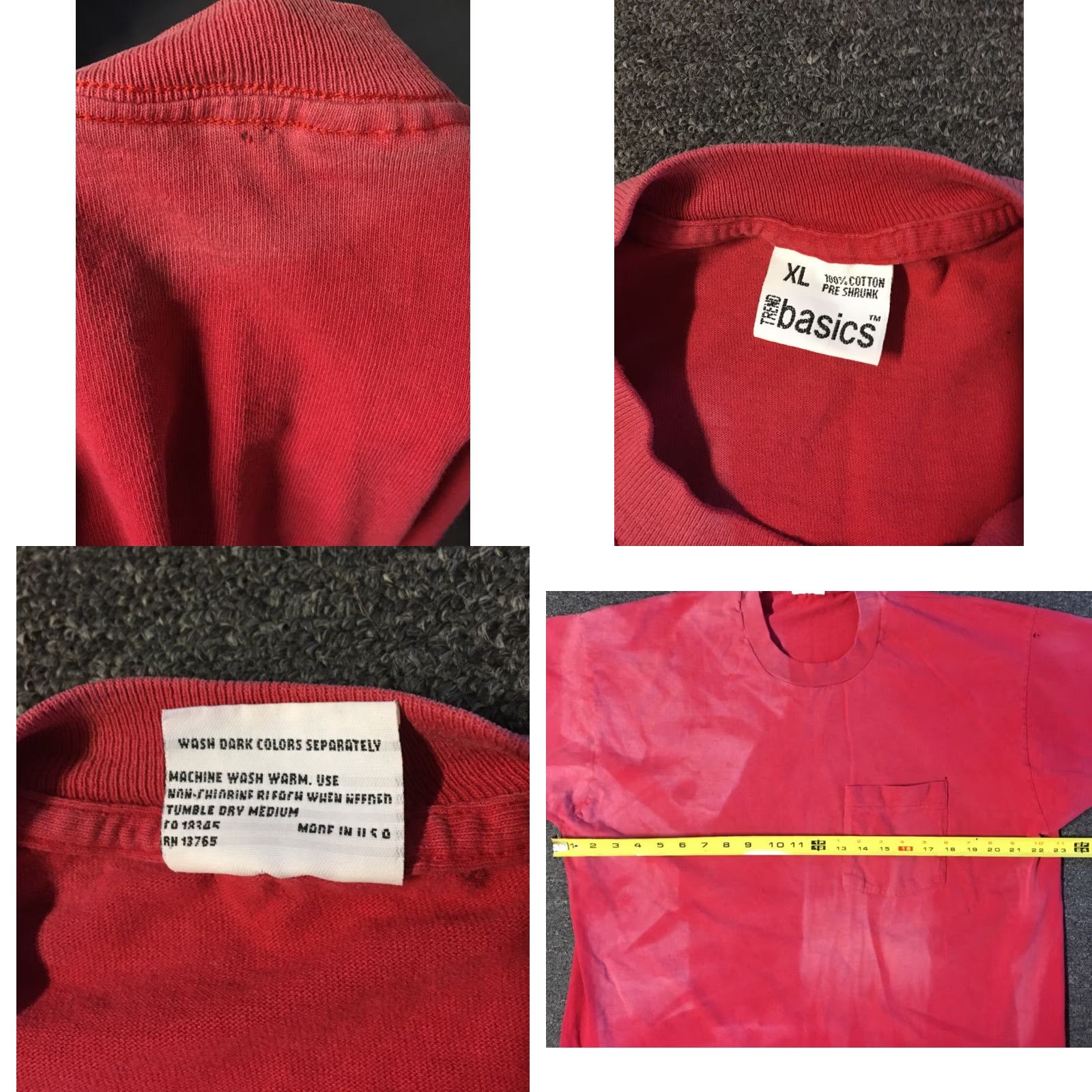 Vintage VINTAGE 90s Faded Distressed Shirt XL USA Single Stitch Grunge Surf Punk Skate Trend Basics Shirt Mens Red Pocket T-Shirt USA Grunge 90s XL Mens Size US XL / EU 56 / 4 - 8 Thumbnail