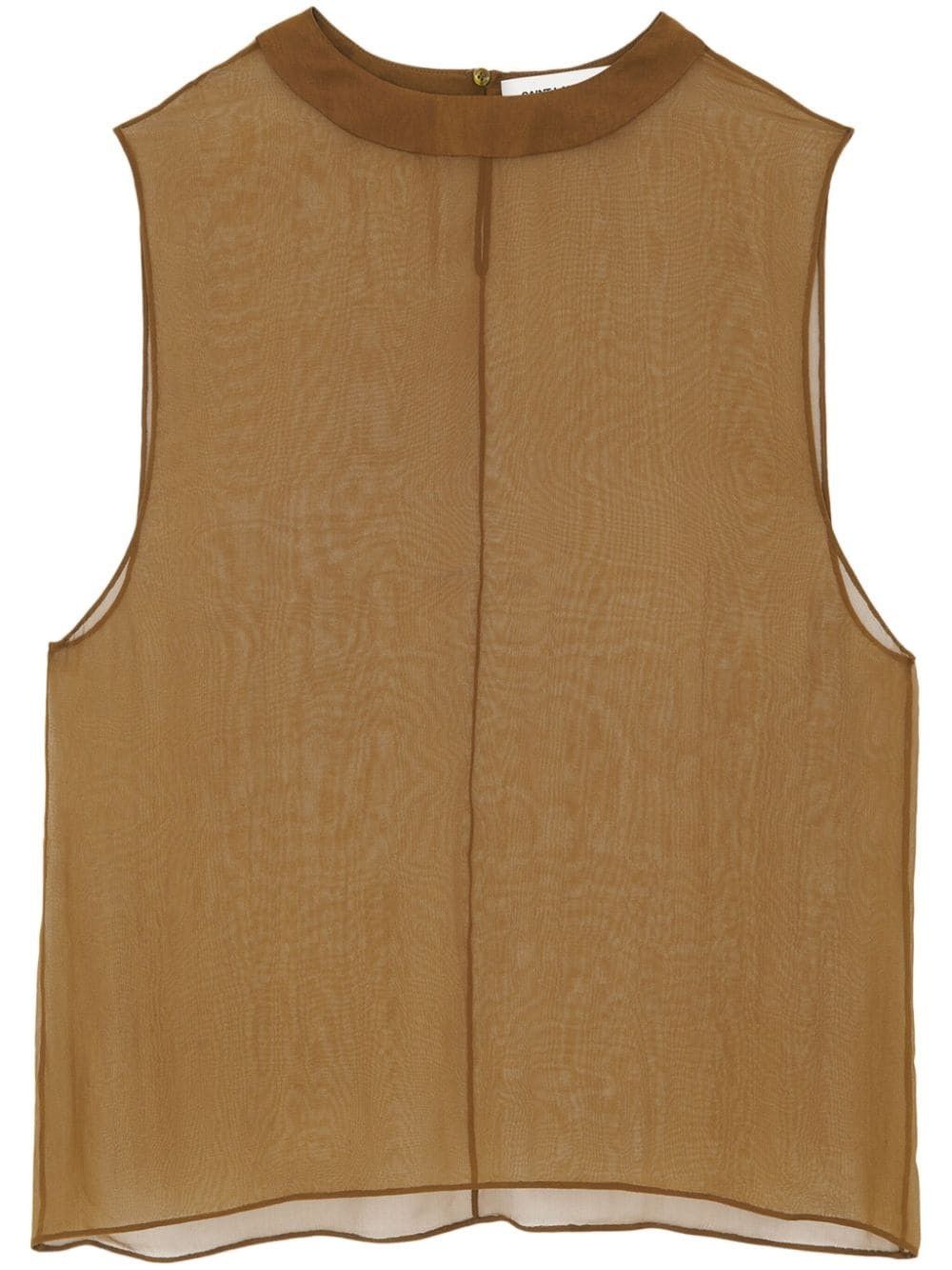 Saint Laurent Paris sheer tank top in silk muslin Size XXL / US 16-18 / IT 52-54 - 1 Preview