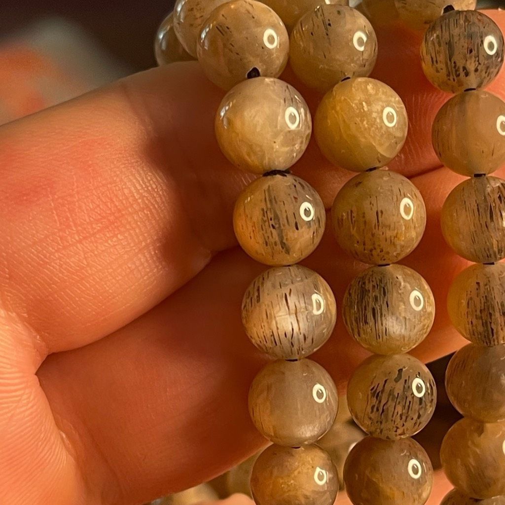 Other Skeleton skeletal moonstone stretch beaded bracelet 7” crystal healing beads 8mm ONE NEW Size ONE SIZE - 11 Thumbnail