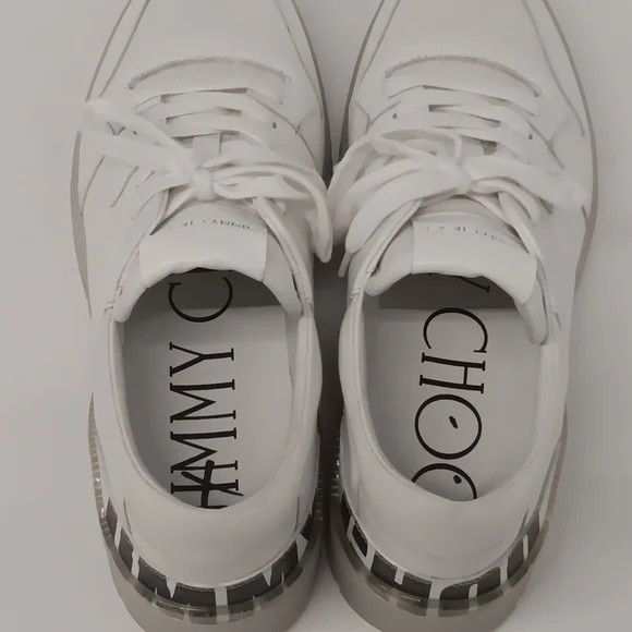 Jimmy Choo Jimmy Choo Men's White Florent Low-Top Sneakers - EU43/US10 Size US 10 / EU 43 - 10 Thumbnail