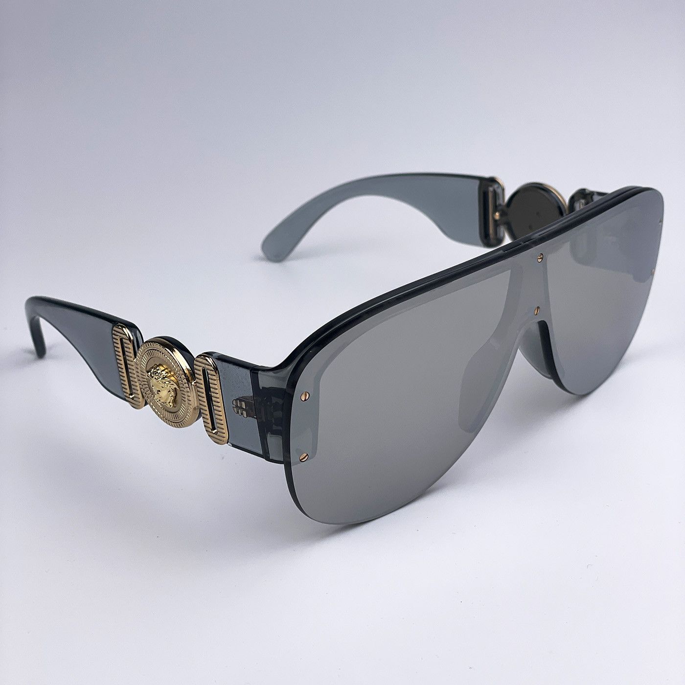 Versace NEW Versace VE4391 311/6G Mirrored Shield Men Sunglasses Size ONE SIZE - 4 Thumbnail