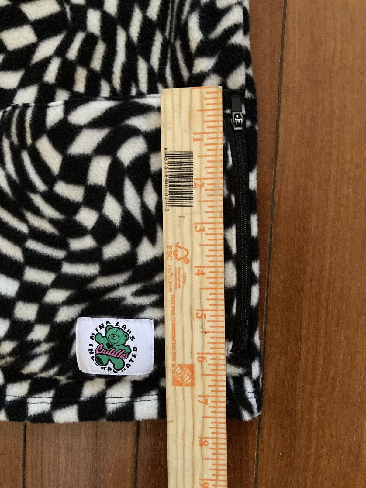 Designer × Vintage H&M Divided Black and White Fleece Optical Illusion Vest Size L / US 10 / IT 46 - 3 Thumbnail