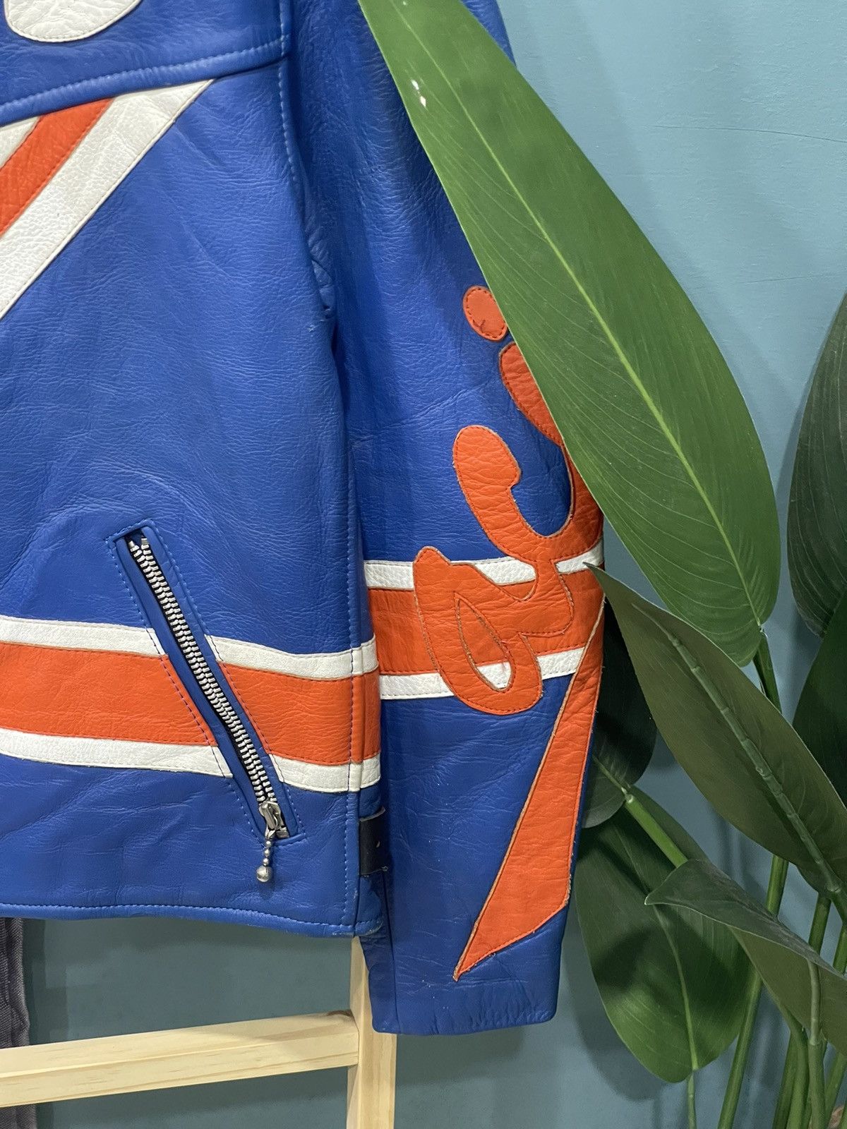 Designer Rare 💥💥Real Leather Jacket Britain Flag Size US M / EU 48-50 / 2 - 10 Thumbnail