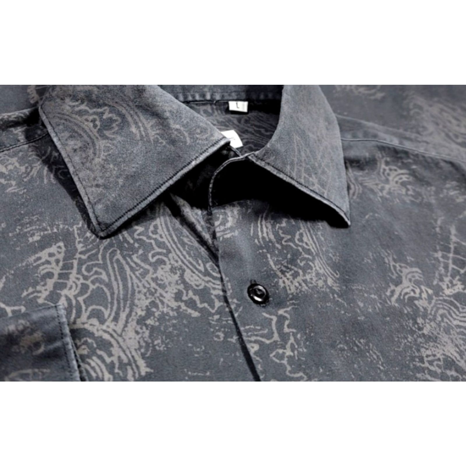 Vintage VINTAGE Bullock & Jones Shirt Mens L Brown Gray Paisley Button-Up Collared Long Sleeve 1960s 70s 80s Floral Geometric Size US L / EU 52-54 / 3 - 3 Thumbnail