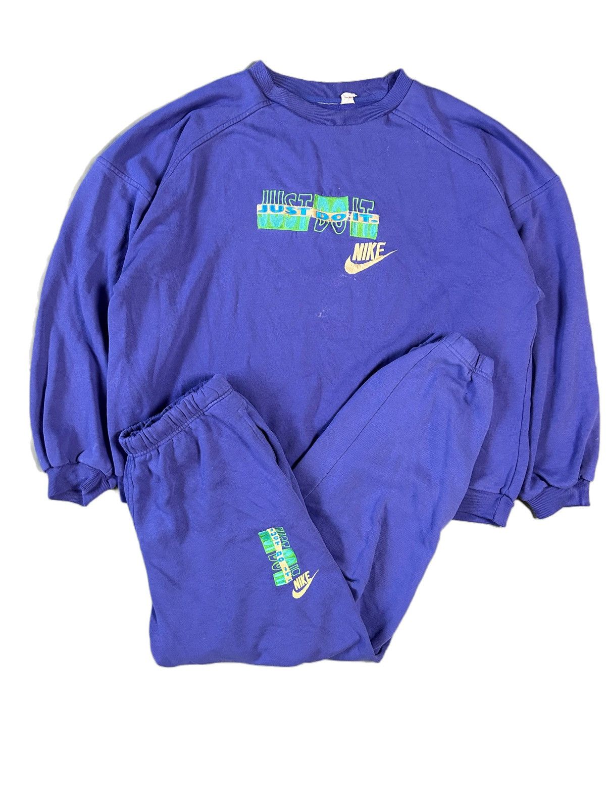 Nike Purple track suit sweatshirt sweatpants 90s