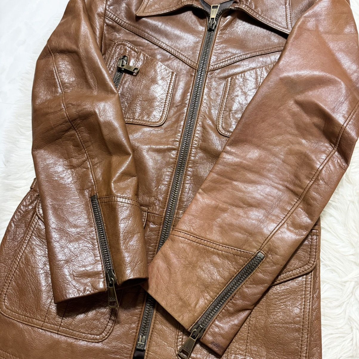 Dolce & Gabbana Authentic Dolce & Gabbana Runway Zip-Up Leather Jacket Size US S / EU 44-46 / 1 - 14 Thumbnail