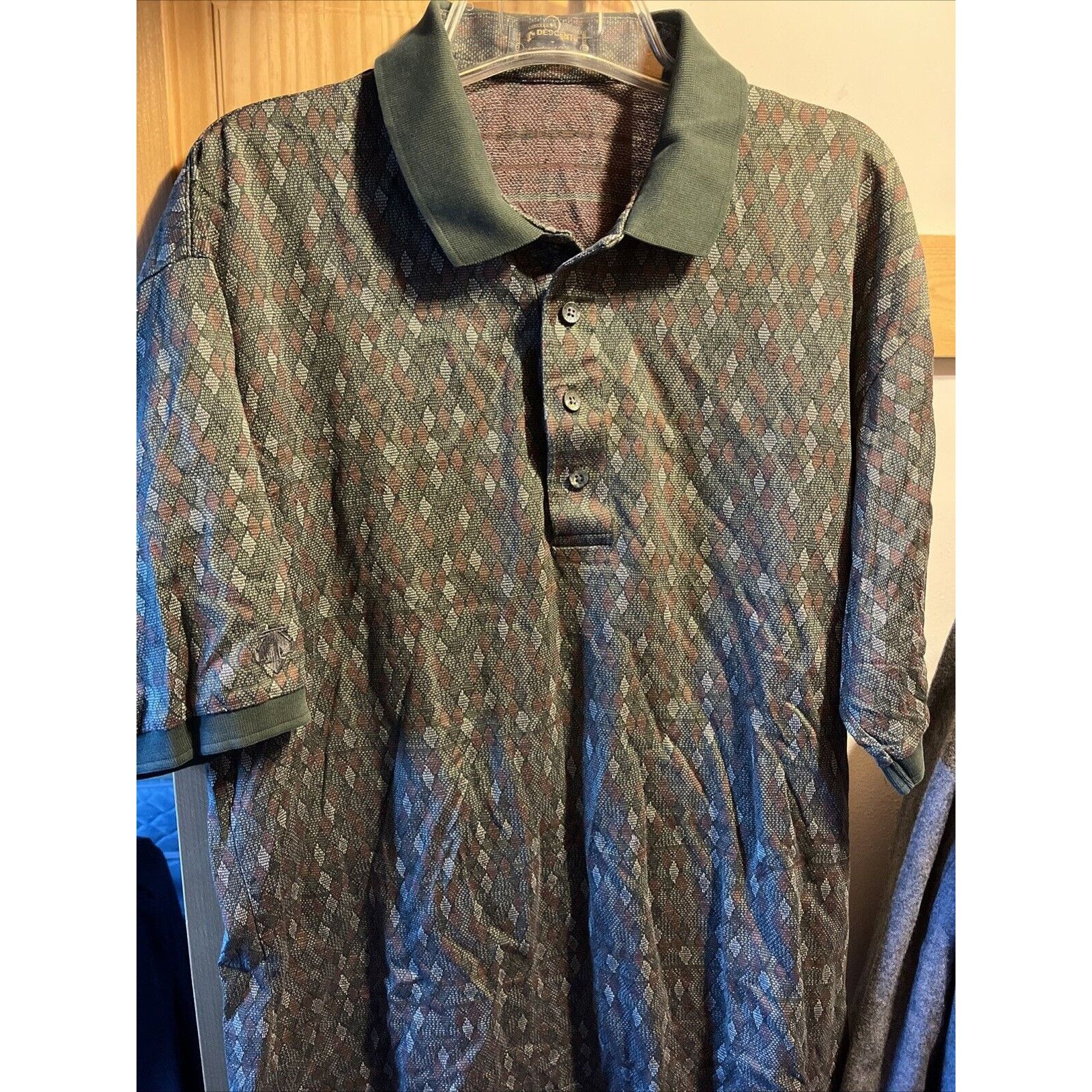 Descente Descente Men’s L Polo Shirt Golf Gray Abstract Geometric SS Size US L / EU 52-54 / 3 - 5 Thumbnail