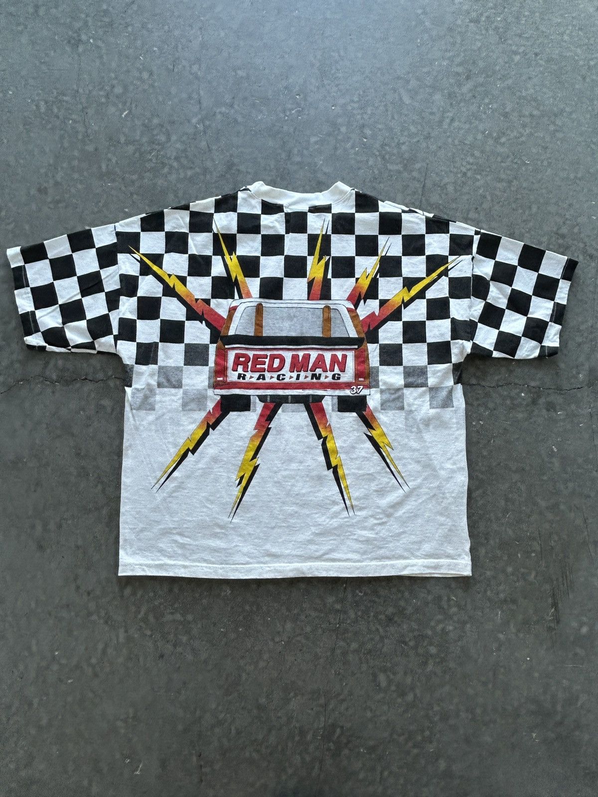 NASCAR Brand New Vintage 90s Red Man Racing AOP Graphic Tee Size US XL / EU 56 / 4 - 6 Thumbnail