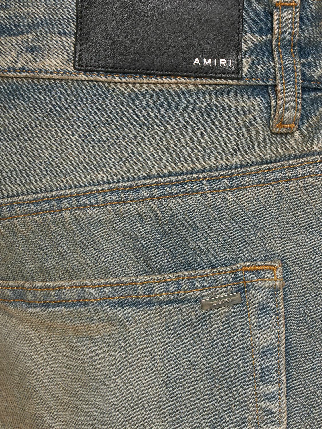 o1mle1224 Leather Star Straight Jean in Light Blue