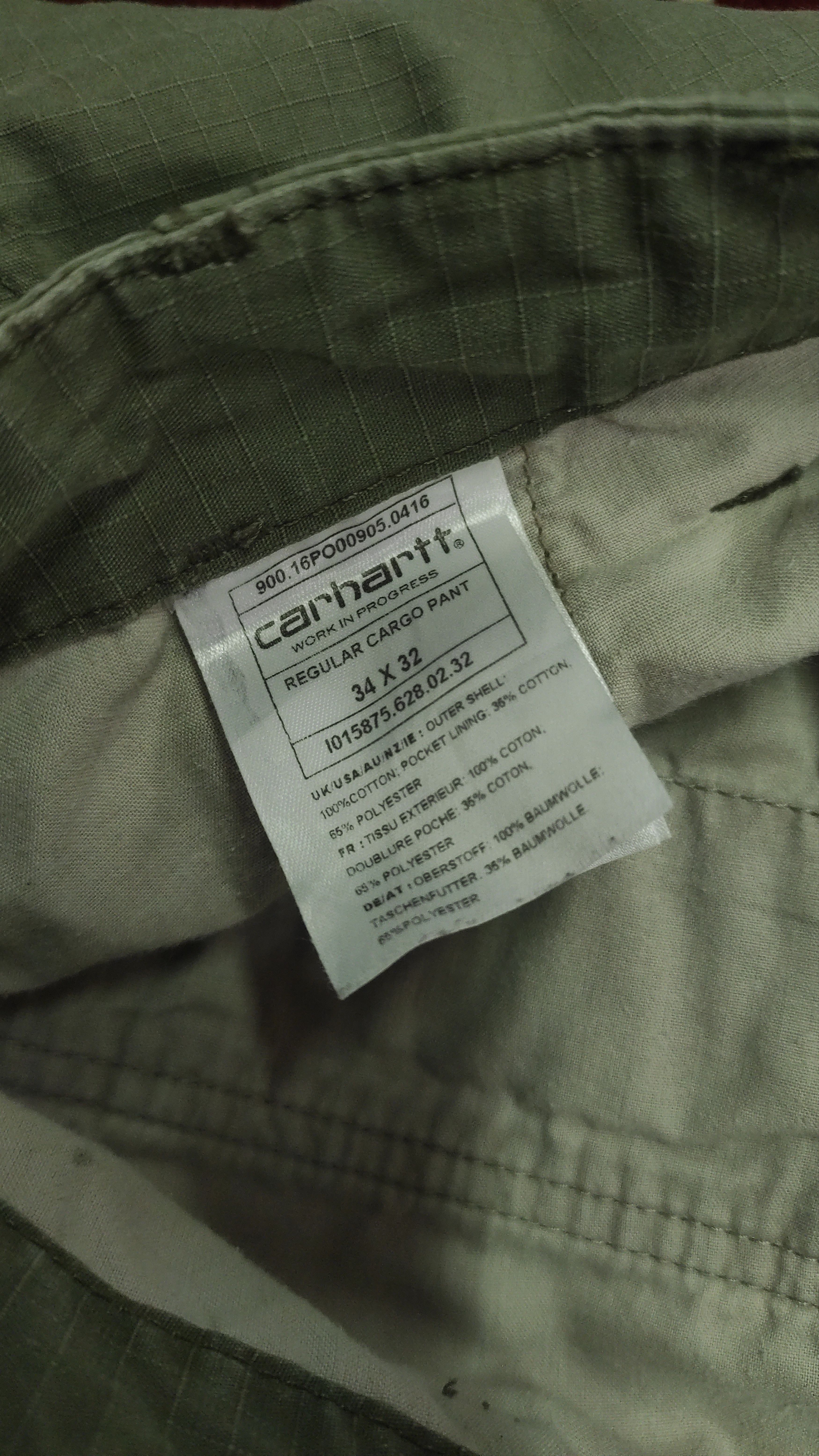 Carhartt Wip × Vintage Carhartt WIP Regular Cargo Olive Green Pants Size US 34 / EU 50 - 4 Thumbnail
