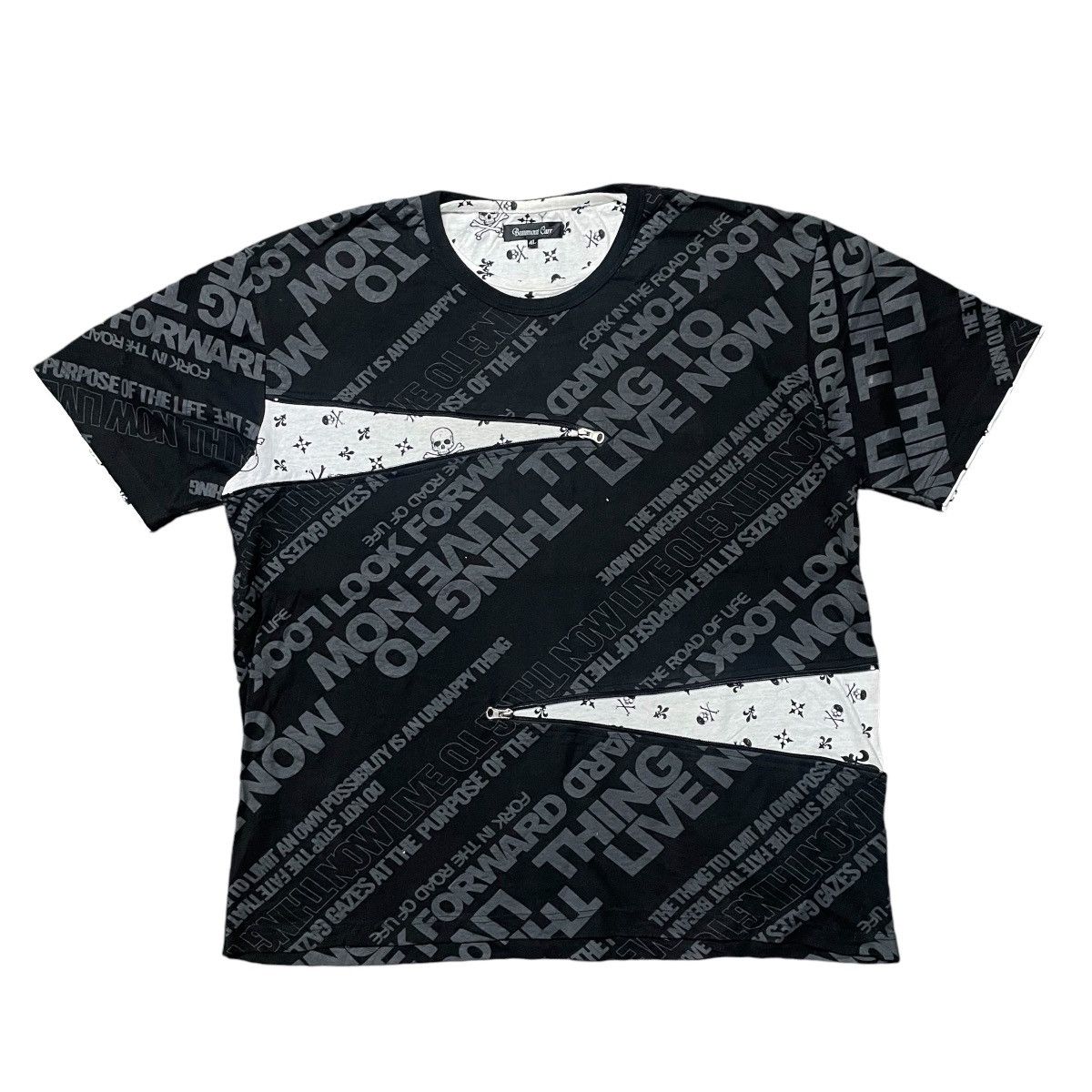 Japanese Brand 💥Beaumont Carr Alloverprint Zipper Tees Punk Style Size US XXL / EU 58 / 5 - 1 Thumbnail