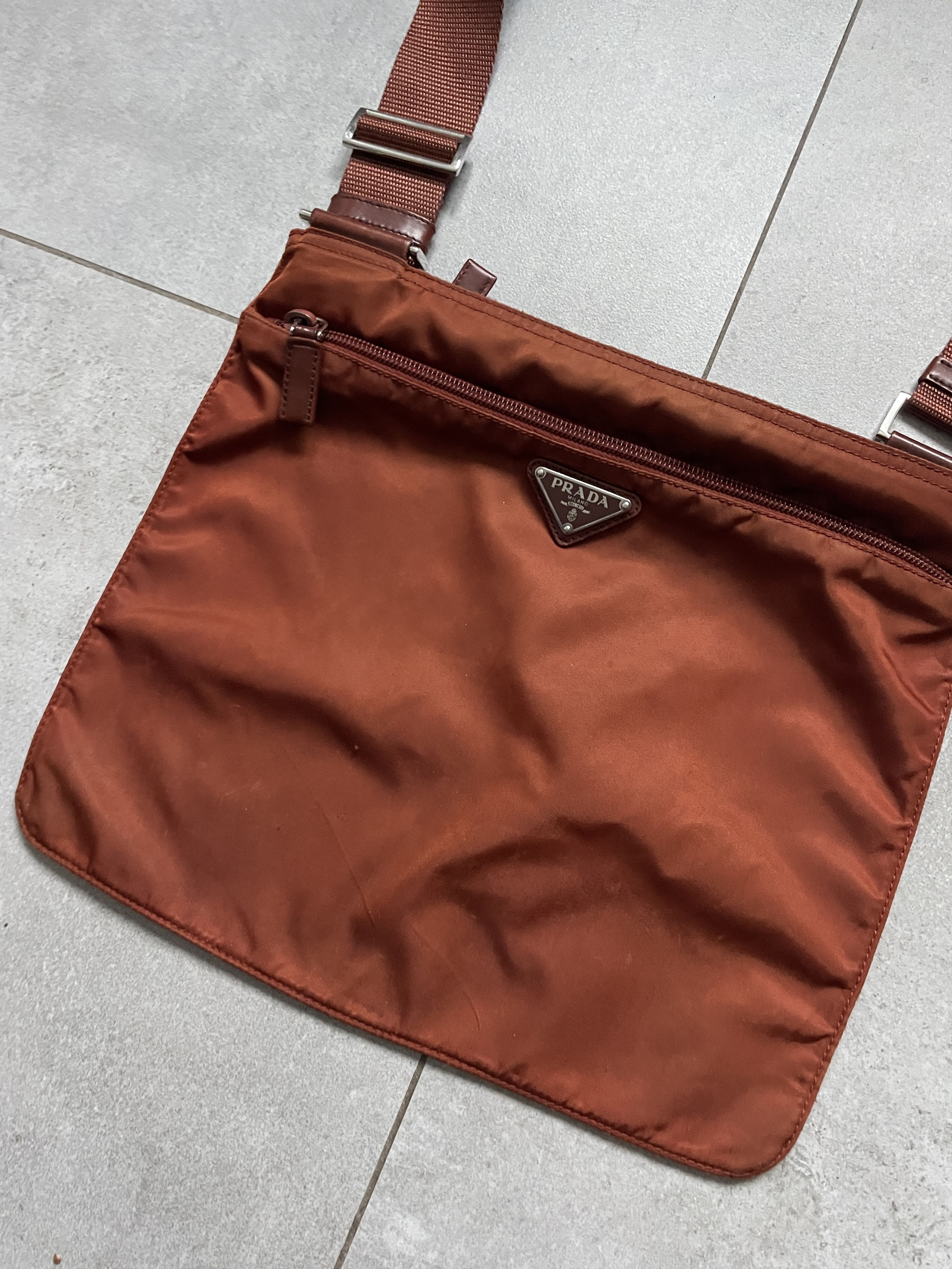 Prada Y2K PRADA BRICK ORANGE BROWN NYLON SHOULDER BAG Size ONE SIZE - 1 Thumbnail