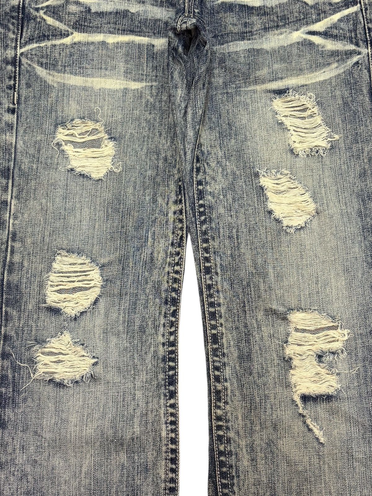 Ksubi Vintage Japanese Brand Bleached Distress Loose Jeans Size 32" / US 10 / IT 46 - 3 Thumbnail