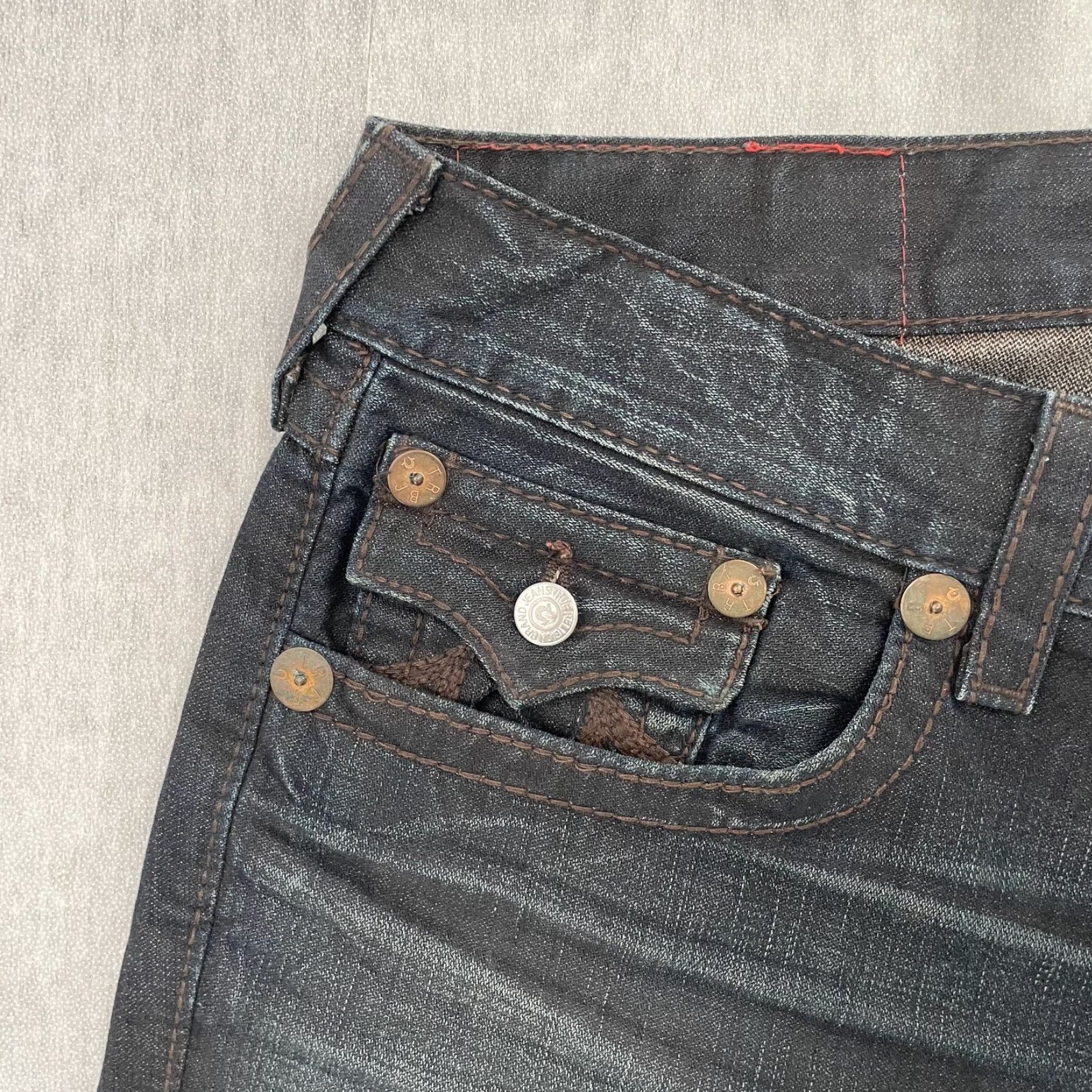 True Religion VINTAGE True Religion Jean Shorts Adult 38 Blue Denim Rainbow Billy Made in USA Mens Size US 38 / EU 54 - 3 Thumbnail