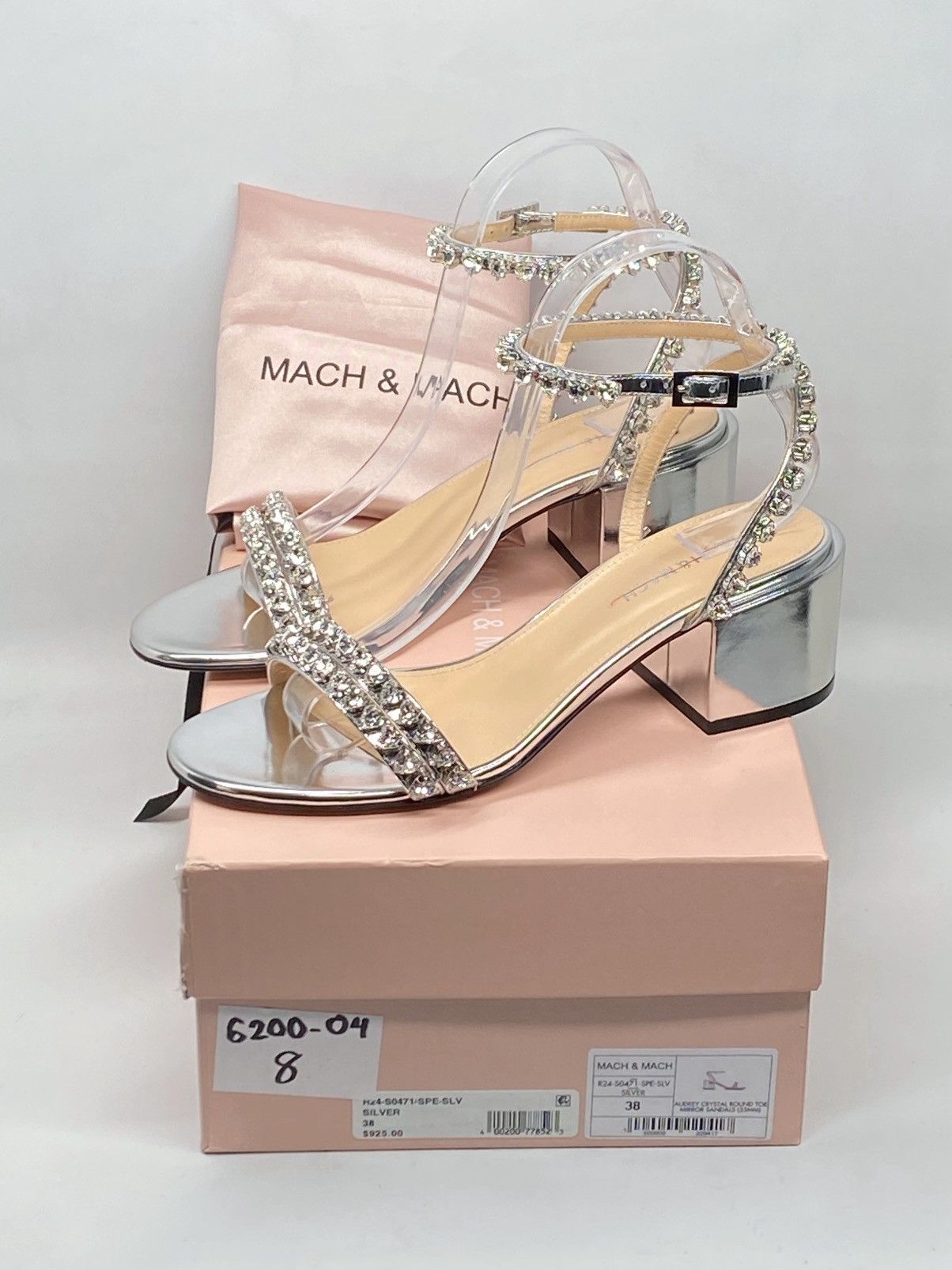 MACH & MACH Mach & Mach Audrey Embellished Leather Ankle Sandals size 38 Size US 8 / IT 38 - 10 Thumbnail