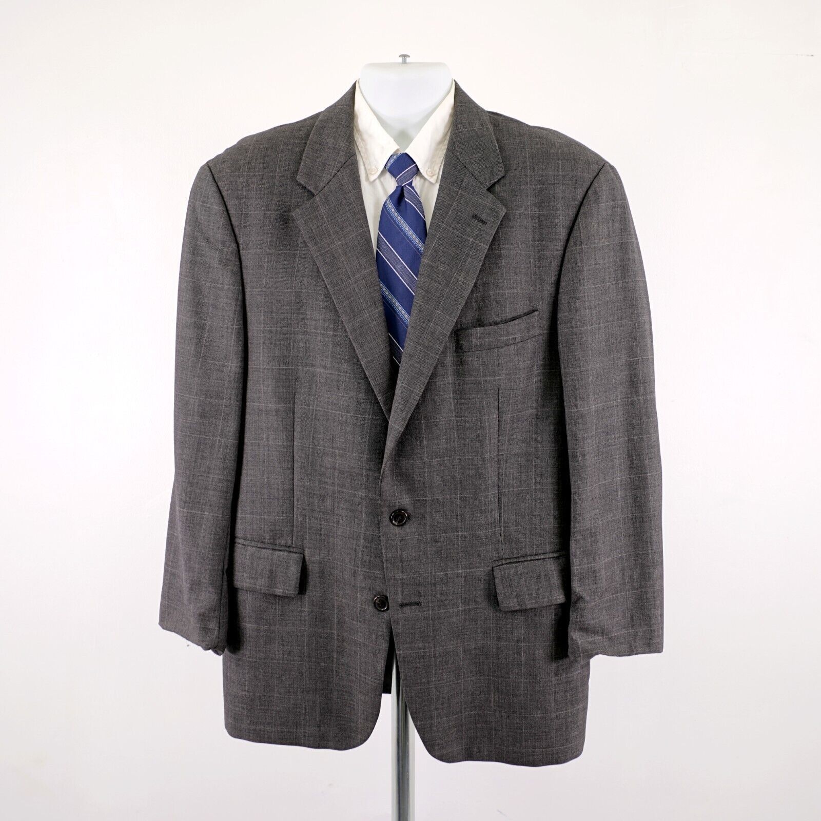 Ralph Lauren Ralph Lauren Wool Gray Sharkskin Windowpane 42R Or 44R Slim Size 42R - 4 Thumbnail