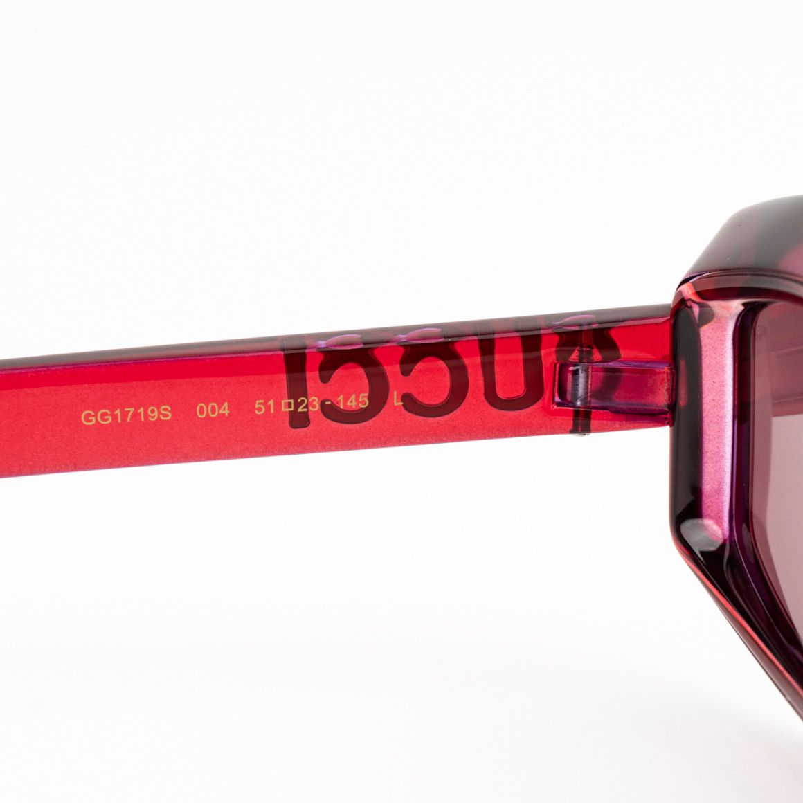 Gucci NEW Gucci GG1719S 004 Red Violet Women Square Sunglasses Size ONE SIZE - 8 Thumbnail