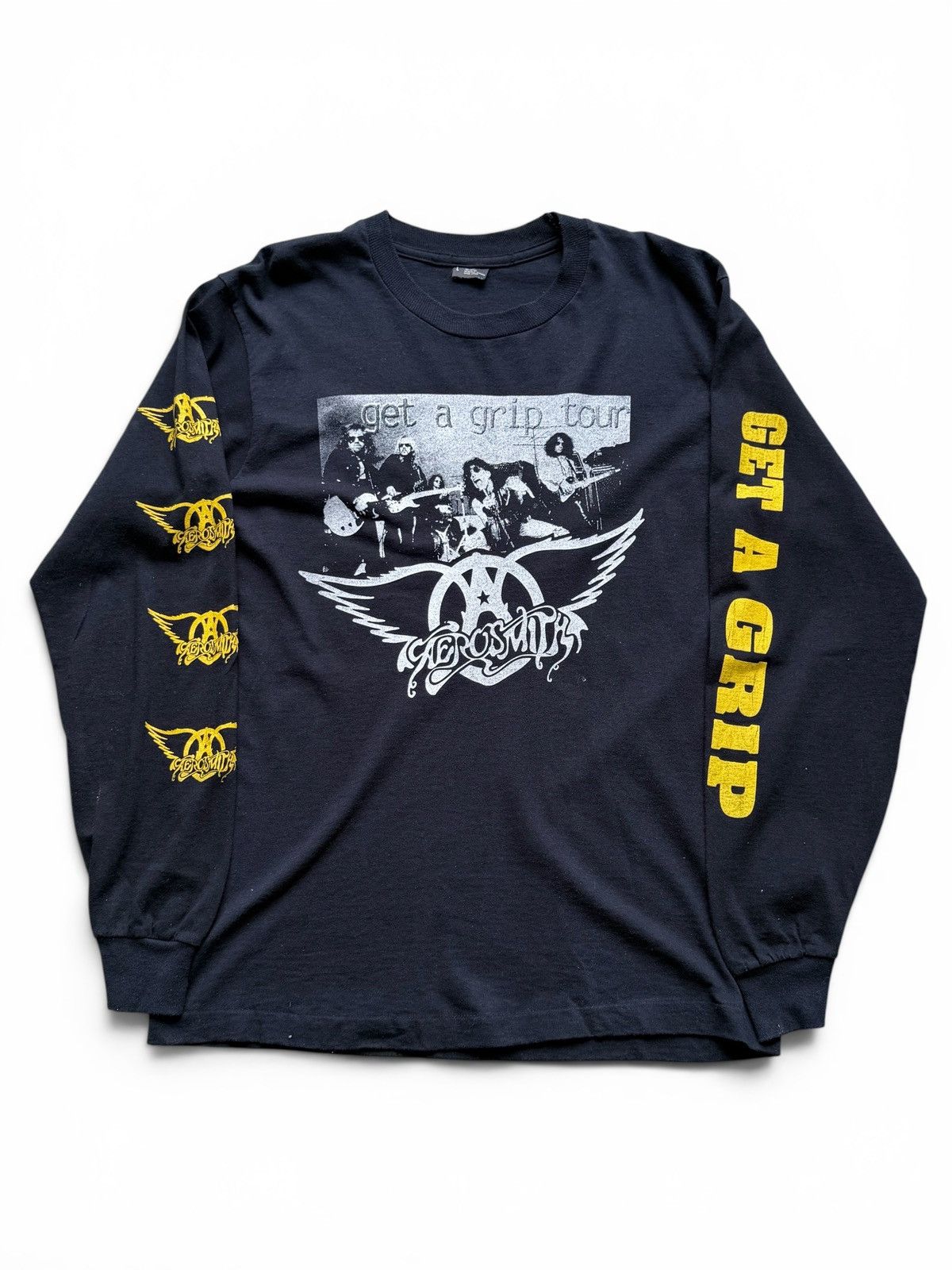 Band Tees Vintage 90s Aerosmith Get A Grip Tour Long Sleeve Tee Size US L / EU 52-54 / 3 - 1 Thumbnail