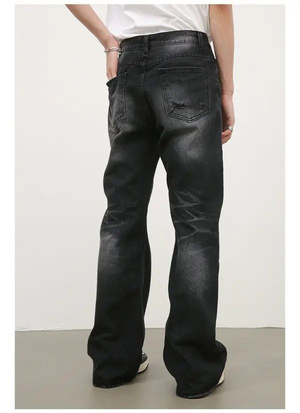 Japanese Brand Lightning pattern distressed loose washed flared jeans Size US 32 / EU 48 - 5 Thumbnail