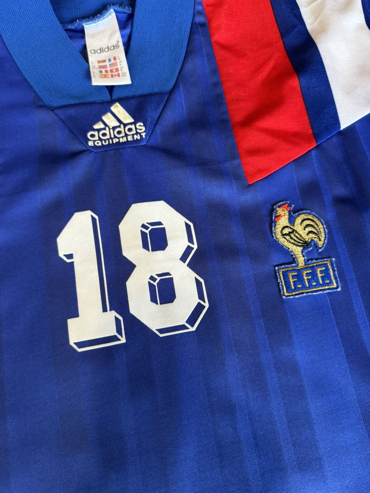 Adidas FRANCE 1992 HOME JERSEY SHIRT BY ADIDAS Size US L / EU 52-54 / 3 - 3 Thumbnail