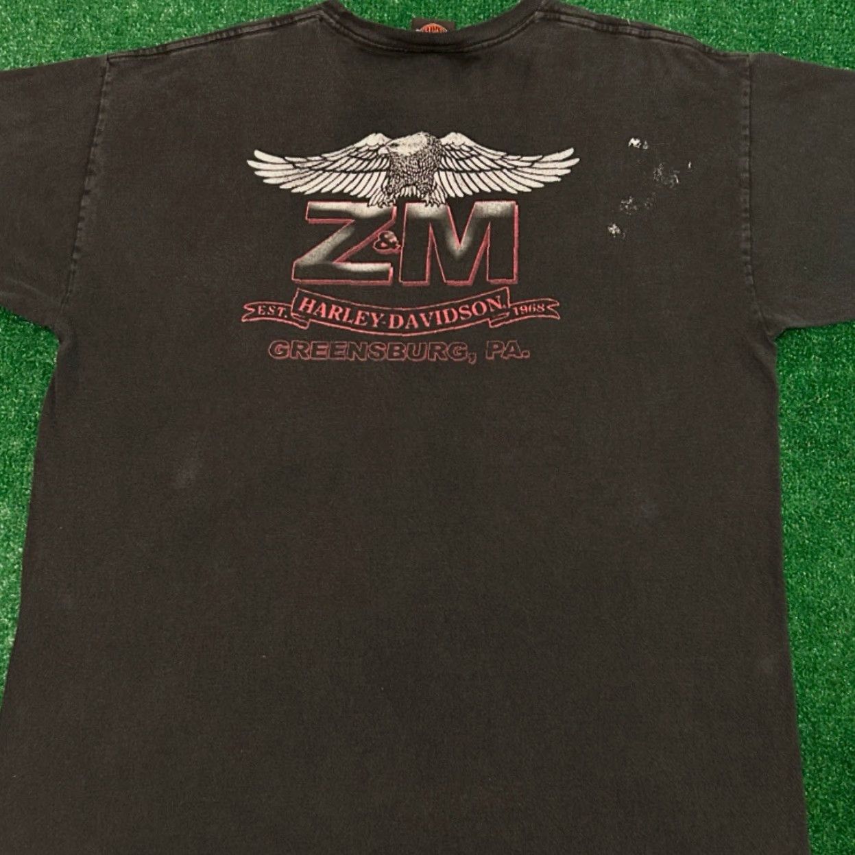 Harley Davidson VINTAGE Harley-Davidson Shirt XL Black Biker Eagle Skull Wings Logo 2013 Y2K 90s Men T-Shirt, Logo, VTG, Greensburg, PA Size US XL / EU 56 / 4 - 2 Thumbnail