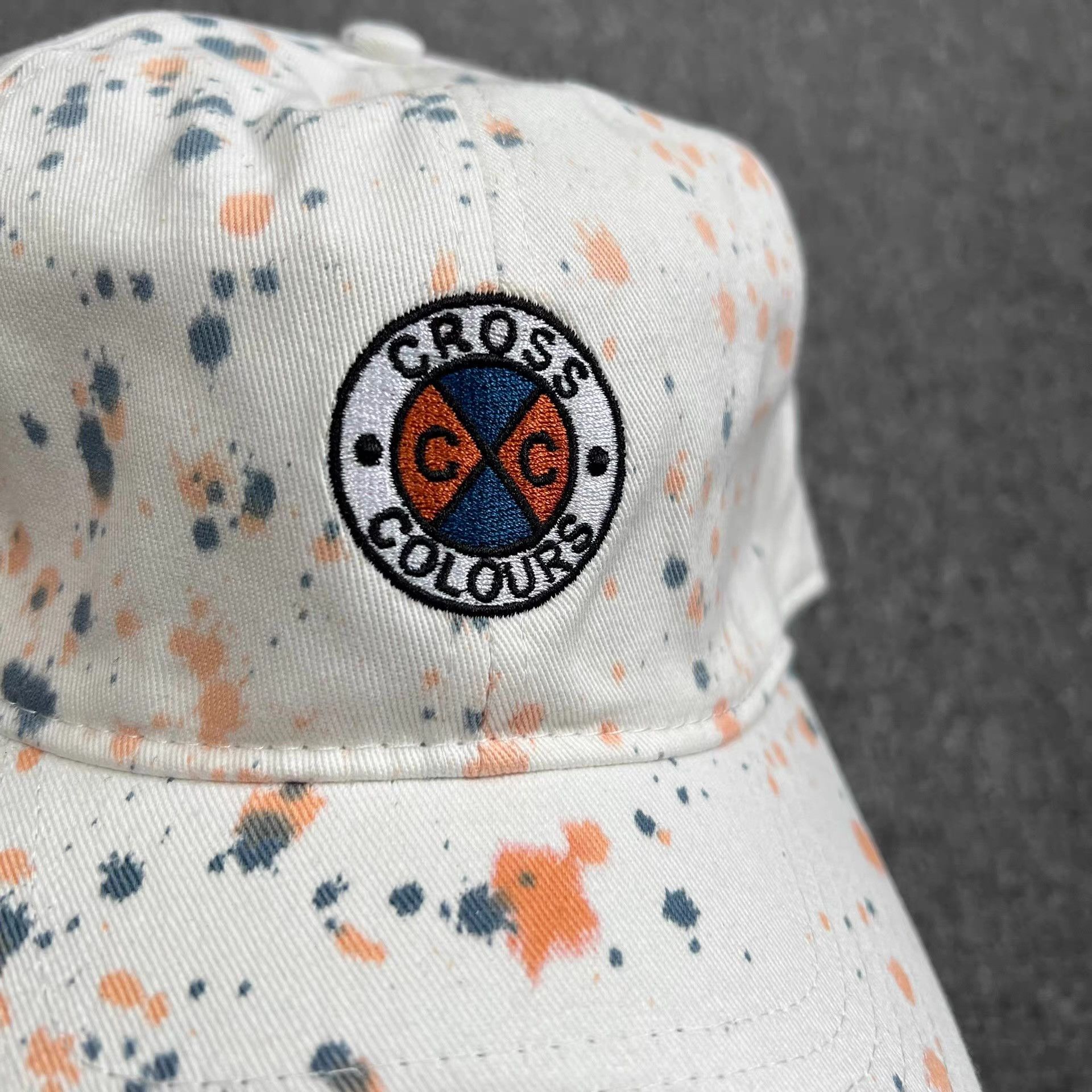 Cross Colours CrossEmbroideredSplashInkCurved Brim Baseball Cap Visor Q7 Size ONE SIZE - 2 Thumbnail