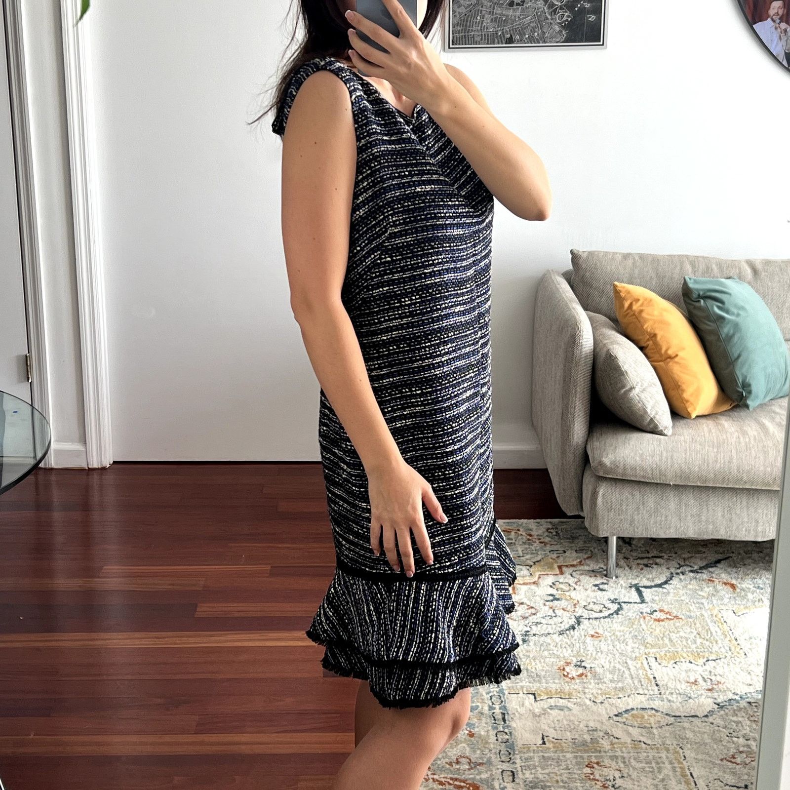 Karl Lagerfeld Karl Lagerfeld mini tweed sleeveless dress size 10 Size L / US 10 / IT 46 - 2 Thumbnail