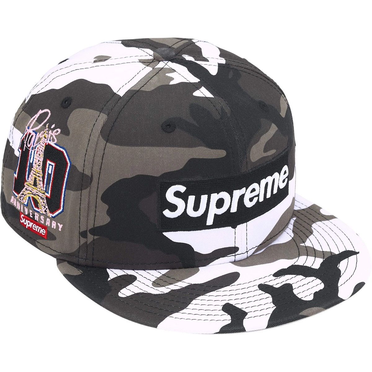 帽子 Supreme Box Logo New Era (Paris) 7 5/8 Supreme Box Logo New Era Hat 'Snow Camo Paris' Sz 7 5/8