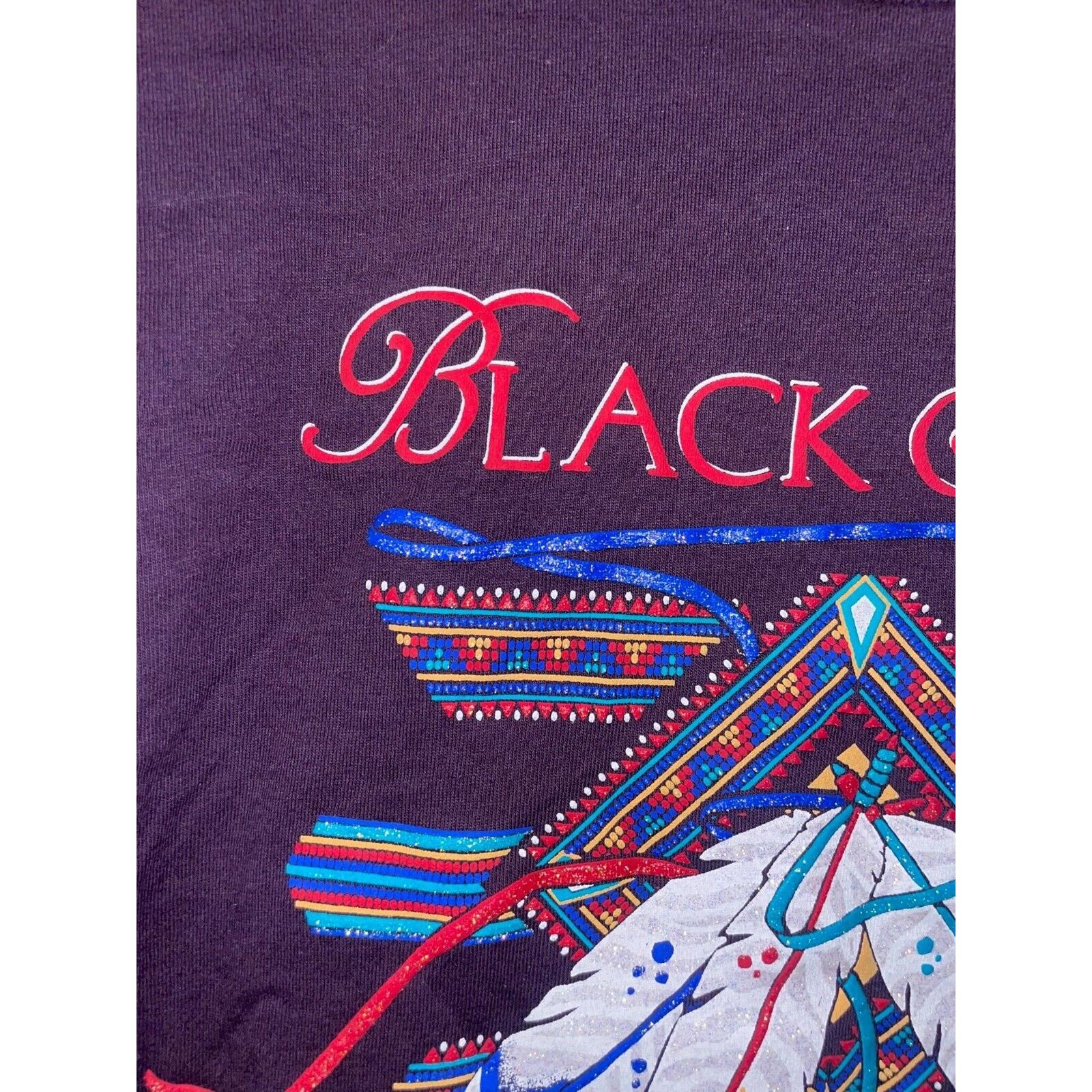 Jerzees Vintage Black Hills Native American Shirt Feathers Tee 90s L Size US L / EU 52-54 / 3 - 3 Thumbnail