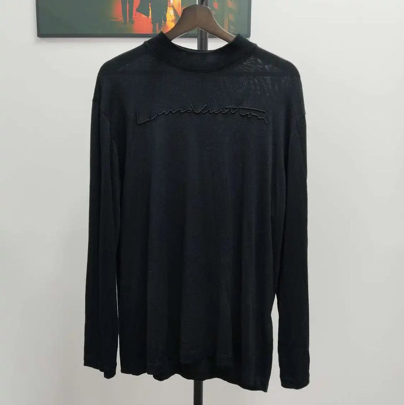 Louis Vuitton Louis Vuitton Black XXL Knit Sweater for Men 0089 Size US XXL / EU 58 / 5 - 1 Thumbnail