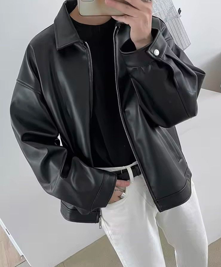 Japanese Brand Artificial leather Hip Hop Gothic Rock Bomber Jacket Coat Size US XXL / EU 58 / 5 - 9 Thumbnail