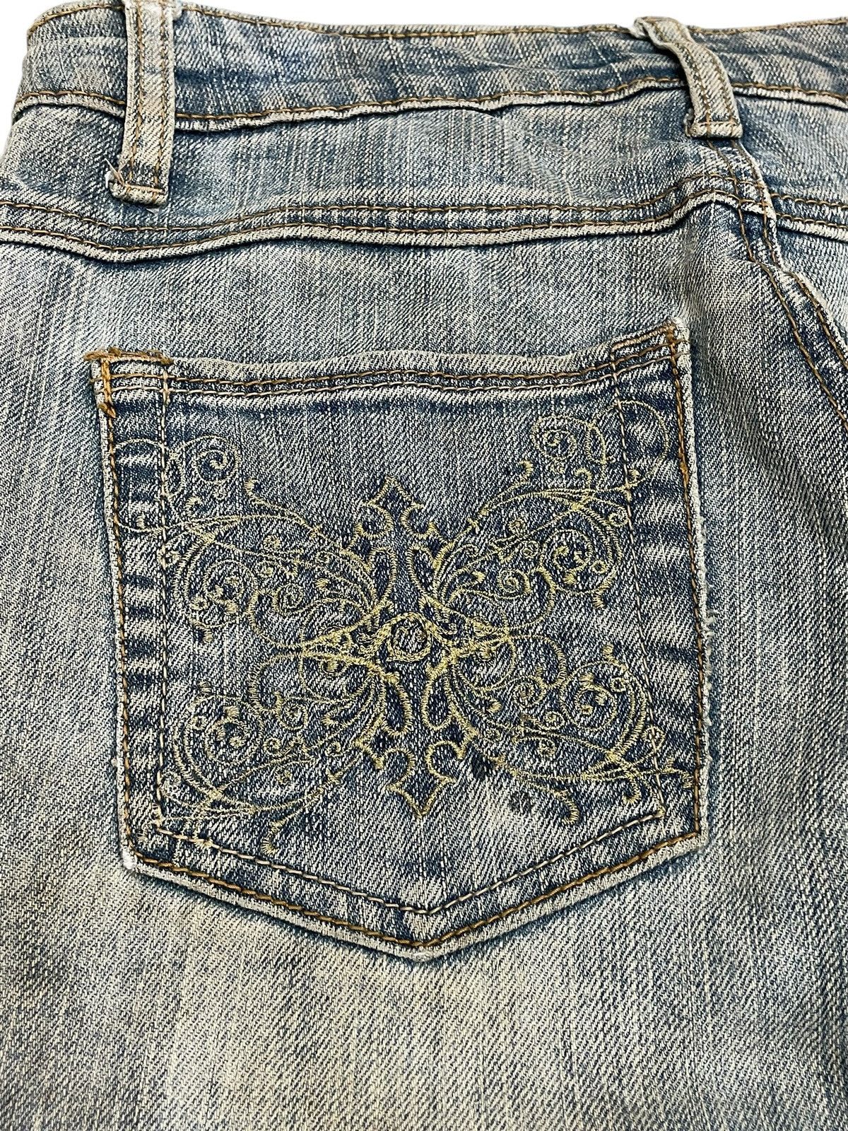 JNCO × Southpole Southpole Embroidery Flare Muddy Rusty Y2K Denim Size US 29 - 20 Thumbnail