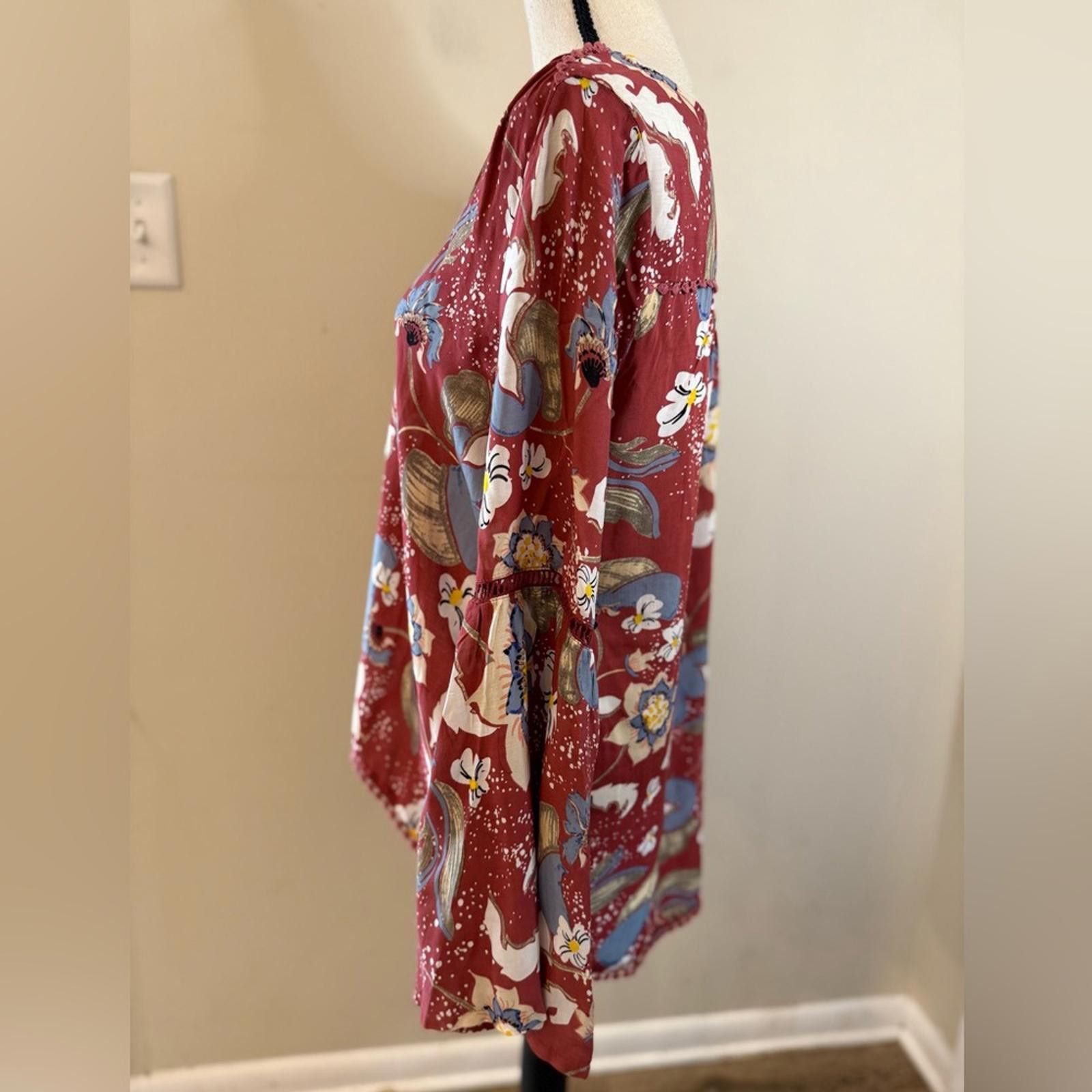 Other JAASE boho hippie V neck floral lagenlook top SZ XS Size XS / US 0-2 / IT 36-38 - 4 Thumbnail