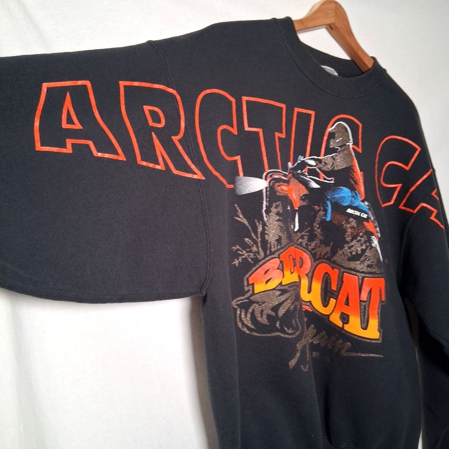 Fruit Of The Loom VINTAGE Arctic Cat Bearcat Sweatshirt Large Glitter Graphic ATV Crewneck USA Men L Black | 90s Fruit of the Loom Graphic Sweatshirt Size US L / EU 52-54 / 3 - 4 Thumbnail