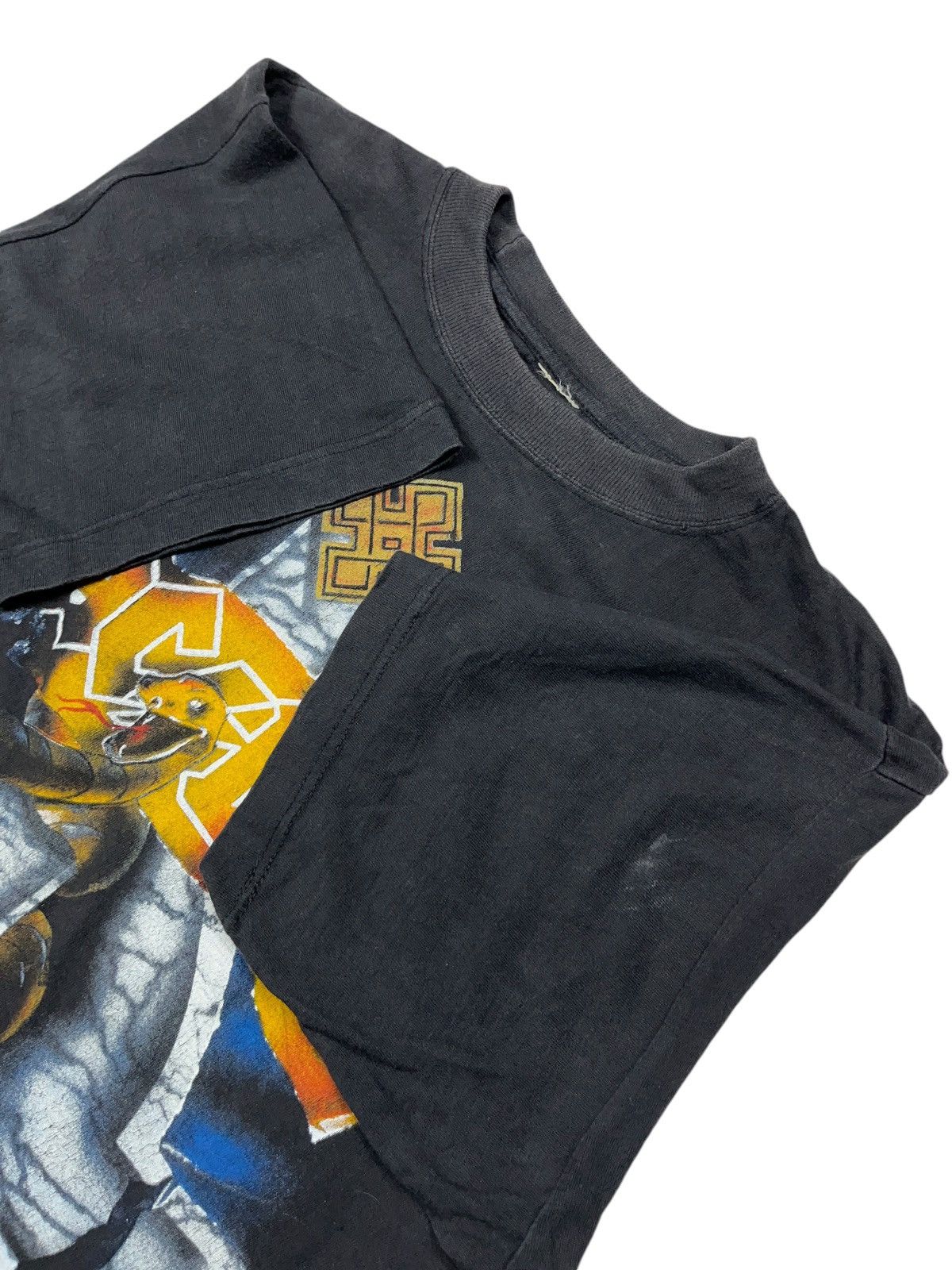AC/DC × Band Tees × Vintage Vintage 90s AC/DC Bootleg Angus Young Snake Cross T-Shirt Size US L / EU 52-54 / 3 - 4 Thumbnail