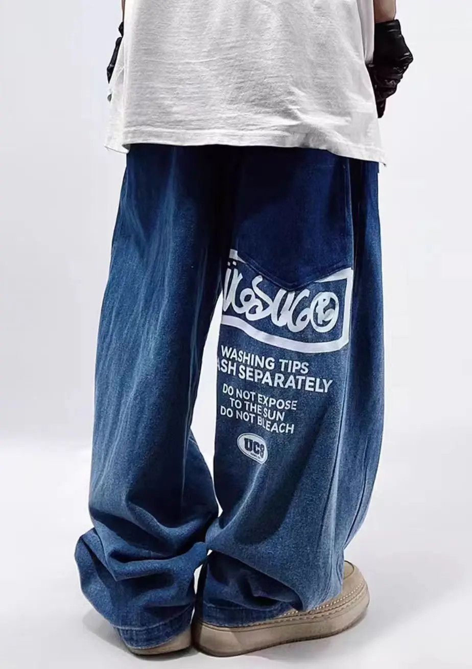 Japanese Brand × Jean Loose Retro Hip Hop Harajuku Street Pants Size US 31 - 3 Thumbnail