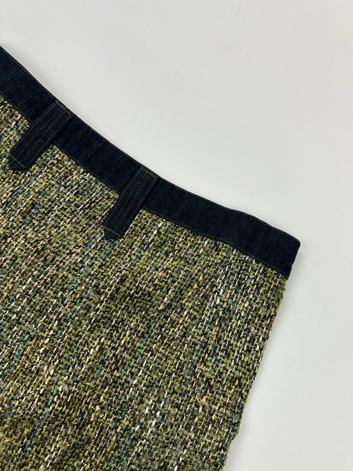 Dolce & Gabbana Dolce & Gabbana 00’s Tweeds & Silk Green Denim Waist Skirt Size 28" / US 6 / IT 42 - 4 Thumbnail