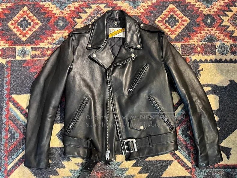 Schott Nude cowhide diagonal zip jacket