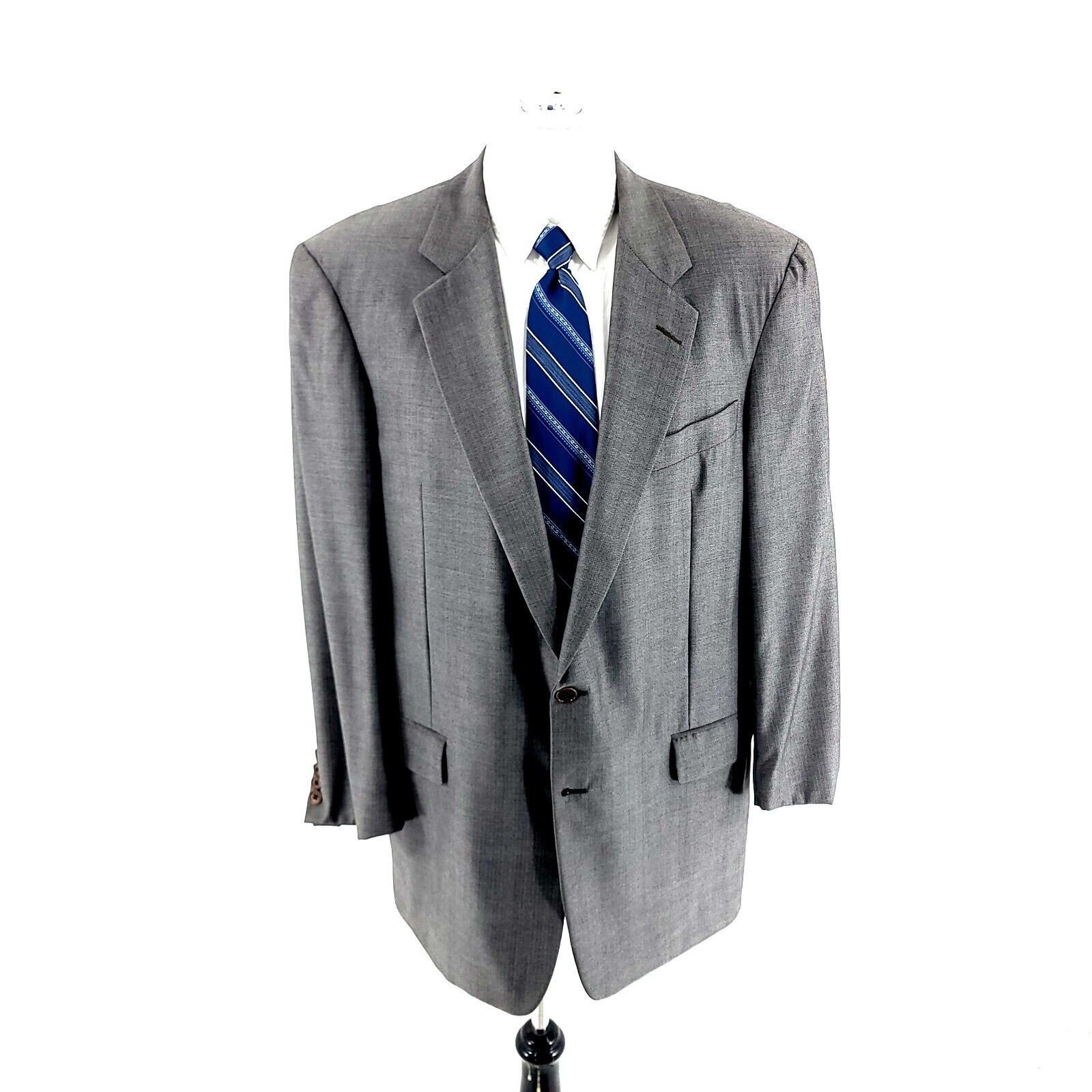 Hickey Freeman Hickey Freeman Neiman Marcus Wool 2 Button Gray Herringbone Size 42L - 4 Thumbnail