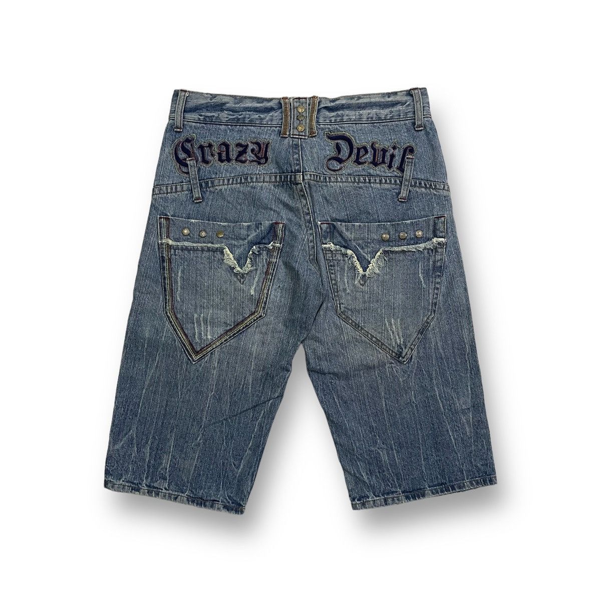 20471120 VINTAGE 00's ORIGINAL JORTS CRAZY DEVIL EMBROIDERY DESIGN Size US 32 / EU 48 - 2 Thumbnail