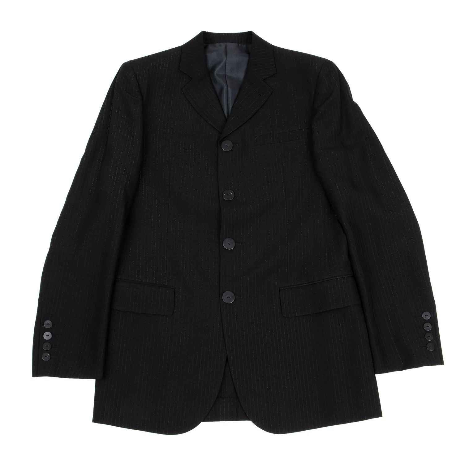 Jean Paul Gaultier Rayon Blend Lamé Stripe Setup in Black Size 48 Size US 32 / EU 48 - 2 Thumbnail